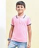 Hrit Cotton Half Sleeves Shoulder Strap Polo Tee - Pink