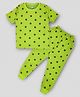 Kiwi Cotton Half Sleeves Star Printed Tee & Coordinating Lounge Pant Set - Green