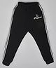 Hrit Cotton Knit Full Length Lounge Pants with Side Tape - Black