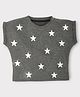 Hrit Cotton Star Printed Crop Top - Grey