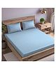 Trance Home Linen 300TC King Size Flat Bedsheet with 2 Pillow Covers - Slate Blue