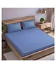 Trance Home Linen 300TC Queen Size Flat Bedsheet with 2 Pillow Covers - Mediterranean Blue