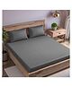 Trance Home Linen 300TC Single Flat Bedsheet with 1 Pillow Cover - Dark Grey