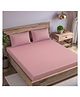 Trance Home Linen 300TC Single Flat Bedsheet with 1 Pillow Cover - Dusty Rose