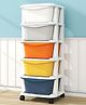 Polka Tots Multi-Purpose Kids Storage Rainbow Organiser 5 Level Drawer Rack With Wheels | Easy Installation | Storage For Books, Toys, Clothes - Colorpop Stack