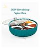 Paper Moon 360° Rotating Plastic Masala Box For Kitchen Spice Jar Storage Containers - Color May Vary