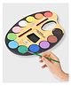 Paper Moon Kids DIY Painting Color Mixing  Artist Palette with 12 Water Color Pits with Thumb Hole and Brush - Multicolor