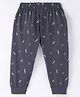 Ollypop Sinker Knit Full Length Lounge Pant With Beach Theme Print - Charcoal Grey