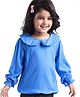 Babyhug Rayon Woven Full Sleeves Polka Dot Printed Top With Peter Pan Collar - Blue