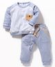 BABY GO  Full Sleeves Striped Tee With Pant Set -  Sky