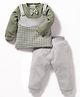 BABY GO  Full Sleeves Checked  Tee With Pant Set - Olive