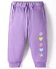 Zero Cotton Knit Full Length Legging With Floral & Heart Print - Violet