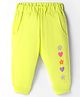 Zero Cotton Knit Full Length Legging With Floral & Heart Print - Lemon