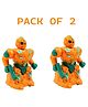NEGOCIO Action Transformation Friction Power Robot Pull Back Toy with Moving Arms- PACK OF 2- COLOR MAY VARY