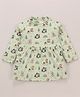CUCUMBER Intelock Knit Full Sleeves Frock with Penguin & Panda Print - White