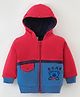 CUCUMBER Sinker Full Sleeves Jacket with Bear Embroidery - Red & Blue