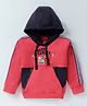 CUCUMBER Knit Full Sleeves Hooded Sweatshirt Text Print - Red