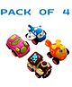 NEGOCIO Plastic Power Friction Pull Back, Push and Go Car, Aeroplane, Helicopter & Train Toy for Kids 3 Years & Above RANDOM TOY -PACK OF 4- COLOR MAY VARY