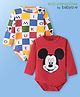 Babyoye Disney Interlock Knit Full Sleeves Onesies with Mickey Mouse Graphics Pack of 2 - Red & White