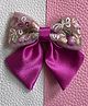 Knotty Ribbons Floral Embroidered & Bow Detailed Alligator Hair Clip - Pink