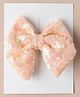 Knotty Ribbons Girls  Sequin Embellished Alligator Hair Clip - Peach