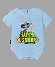 The Peppy Tend Navratri Theme 100% Cotton Half Sleeves Happy Dussehra Text Printed Onesie -  Blue