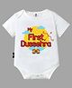 The Peppy Tend Navratri Theme 100% Cotton Half Sleeves My First Dussehra Text Printed Onesie - White