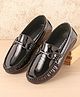 Pine Kids Slip On Party Wear Shoes with Applique - Black
