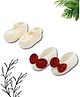 Funkrafts Pack Of 2 Handmade Crochet Baby Booties - White & Off White