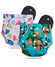 Devico Leakage Proof Reusable Cloth Diaper with 5 Layer High Absorbent Pad Nappy Pack of 2- Black
