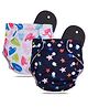 Devico Leakage Proof Reusable Cloth Diaper with 5 Layer High Absorbent Pad Nappy Pack of 2- Black