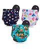 Devico Leakage Proof Reusable Cloth Diaper with 5 Layer High Absorbent Pad Nappy Pack of 3- Black