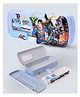 Paper Moon Double-Decker Metal Pencil Box Geomtry Set with Pencil, Eraser and Sharpener for Kids School Stationery - Print May Vary