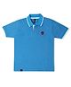 Earth Conscious Cotton Half Sleeves Logo Patch Embroidered Polo Tee - Blue