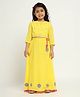 Somersault Cotton Three Fourth Sleeves Floral Embroidered Coordinating Lehenga & Choli Set - Yellow