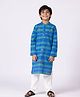 Somersault Cotton Full Sleeves Floral Embroidered Kurta & Pyjama Set - Blue