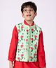 Somersault Silk Sleeveless Tulips Printed Nehru Jacket - Green