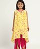 Somersault Cotton Sleeveless Paper Bird Printed Kurta Set With Shrug - Yellow