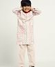Somersault Cotton Full Sleeves Abstract Embroidered Kurta With Pyjama Set - Off White