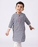 Somersault Cotton Three Fourth Sleeves Gingham Checked Kurta - Black