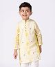 Somersault Cotton Full Sleeves Lurex Striped & Abstract Embroidered Kurta - Yellow