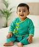 Somersault Cotton Three Fourth Sleeves Bow Detail Kurta Dhoti Set - Green