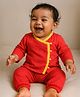 Somersault Cotton Full Sleeves Solid Kurta Pyjama Set - Red