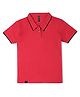Earth Conscious Cotton Half Sleeves Solid Polo Tee - Red