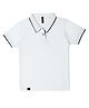 Earth Conscious Cotton Half Sleeves Solid Polo Tee - White