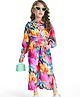 Ollington St. Woven Full Sleeves Floral Printed Top & Culottes Co-Ord Set - Pink