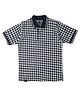 Earth Conscious Pure Cotton Half Sleeves Checked Polo Tee - Navy Blue