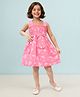 TOONYPORT Cotton Sleeveless Floral Printed Dress - Pink