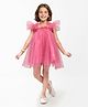 TOONYPORT Net Sleeveless Bow Applique Detailed  Dress - Pink