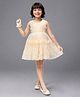 TOONYPORT Net Sleeveless Floral Embroidered Dress - Cream
